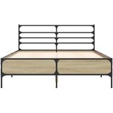  Okvir za krevet boja hrasta 140x200cm konstruirano drvo i metal | shoptok.hr
