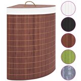  Kutna košara za rublje od bambusa smeđa 60 L | shoptok.hr