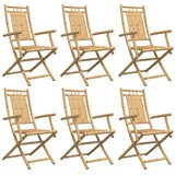 Sklopive vrtne stolice 6 kom 53 x 66 x 99 cm od bambusa | shoptok.hr