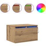  Noćni ormarić s LED-om zidna montaža umjetni hrast 50x36x30 cm | shoptok.hr