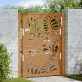 vidaXL Vrtna vrata 105x130cm preperevanje oblikovanje jeklenimi valovi | Shoptok.si