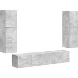  Set TV komoda 4 kom. Betonski sivi Konstruirano drvo | shoptok.hr