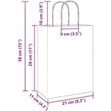 vidaXL Papirnate vrećice 250 kom s ručkama ružičaste 21x11x28 cm | shoptok.hr