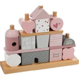 Label Label stacking blocks house kocke iz lesa pink 1 kos