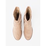 Shelvt Beige ankle boots with a crinkled upper | Shoptok.si