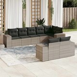 Maison Chic Seti vrtnega pohištva - Vrtna garnitura - Vrtni pohištvo set 8-delna z blazinami sv. siv poli ratan, (21808139) | Shoptok.si