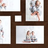 vidaXL Okvir za 4 fotografije (13 x 18 cm) tamnosmeđi MDF | shoptok.hr