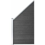  Set panela za ogradu WPC 1138 x (105 - 186) cm crni | shoptok.hr