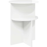 vidaXL Bocni stol s pohranom Bijela visokog sjaja Ø 39 5 x 55 cm - Bijela visokog sjaja Cijene