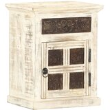 Furnova Nočna omarica bela 40x30x50 cm trden mangov les, (21928154) | Shoptok.si