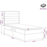  Krevet s madracem i skladištem Krem 100 x 200 cm tkanina - Krem 100 x 200 cm Dizajn linija | shoptok.hr