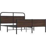 Metalni Kovinski posteljni okvir brez vzmetnice rjavi hrast 150x200 cm, (21610430) | Shoptok.si