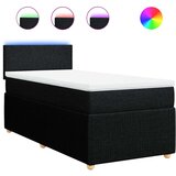  Krevet s oprugama i madracem crni 100 x 200 cm od tkanine | shoptok.hr