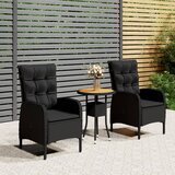 vidaXL 3-dijelni vrtni bistro set od poliratana crni Cijene