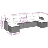 7-dijelni set vrtnih sofa svjetlosivi od poliratana | shoptok.hr