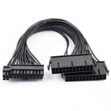 Napojni kabel (30cm, 24-pin muški na 2 x 24-pin ženski, crni)