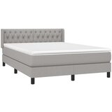  Krevet s oprugama i madracem svjetlosivi 140x190 cm od tkanine | shoptok.hr
