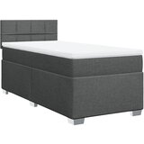vidaXL Box spring postelja z vzmetnico temno siva 100x200 cm blago, (21292044) | Shoptok.si