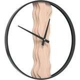  Zidni sat smeđi Ø 35 cm od željeza i hrastovo drvo | shoptok.hr