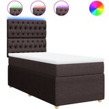 vidaXL Box spring postelja z vzmetnico temno rjava 80x200 cm blago, (21305788) Cene
