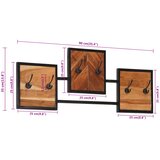  Zidni stalak za kapute 90 x 1 x 35 cm od drva bagrema i željeza | shoptok.hr