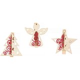  Božićni ukras-kvačice drvene razl.oblici 4,8 cm 8 kom set | shoptok.hr