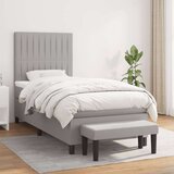  Box spring postelja z vzmetnico svetlo siv 100x200 cm blago, (20899108) | Shoptok.si