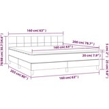  Krevet s oprugama i madracem crni 160x200 cm od tkanine | shoptok.hr