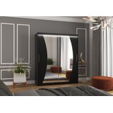 ADRK Drsna omara z ogledalom DOLORES 180 cm - ČRNA | Shoptok.si