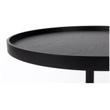 White Label Črna okrogla klubska mizica z mizno ploščo v hrastovem dekorju ø 70 cm Yuri L – | Shoptok.si
