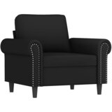  Fotelja s tabureom crna 60 cm baršunasta | shoptok.hr