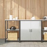 vidaXL Kuhinjski set za pohranu 2 pcs Srebrna 150 x 50 x 92 cm | shoptok.hr