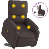  The Living Store Masažni naslanjač s funkcijo vstajanja temno rjavo blago - Masažni Naslanjač S Funkcijo Vstajanja, (21442982) | Shoptok.si
