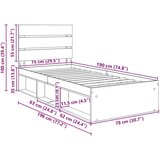  Okvir za krevet s uzglavljem Sonoma hrast 75 x 190 cm | shoptok.hr