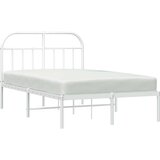 vidaXL Kovinski posteljni okvir z vzglavjem bel 120x200 cm | Shoptok.si