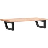  Zidna polica za umivaonik od čelika i masivne bukovine Smeđa 80 x 40 x 2.5 cm | Shoptok.si