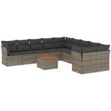  11-dijelni set vrtnih sofa od poliratana s jastucima sivi | shoptok.hr