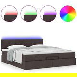 vidaXL Otomanski posteljni okvir z vzmetnico temno rjava 180x200 cm | Shoptok.si