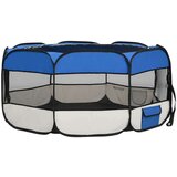 vidaXL Zložljiva pasja ograjica s torbo modra 145x145x61 cm, (20799177) | Shoptok.si