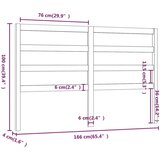  Uzglavlje za krevet sivo 166 x 4 x 100 cm od masivne borovine | shoptok.hr
