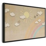 Slika - Holiday Sky - Sunny Day with a Rainbow and Flying Birds 120x80 U crnom drvenom okviru | shoptok.hr