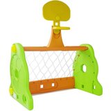 Lean_Toys Otroški košarkarski gol 2 v 1 zelene in oranžne barve | Shoptok.si