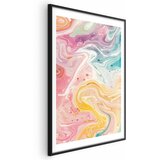  Plakat Colorful Chaos - dynamic shapes in shades of pink yellow and blue 40x60 Crni okvir s margom | shoptok.hr
