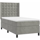 Box spring krevet s madracem svjetlosivi 100x200 cm baršunasti | shoptok.hr