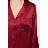Trendyol Claret Red Christmas Themed Woven Pajamas Set | shoptok.hr