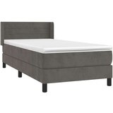Box spring krevet s madracem tamnosivi 90x190 cm baršunasti | shoptok.hr