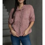 Gemre Shela pink women's sweater with short sleeves decorative buttons | Shoptok.si