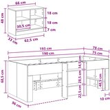  Loft krevet s ormarom 3 kom. Crni hrast Konstruirano drvo | Eponuda.com