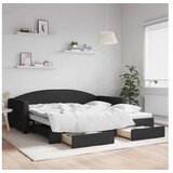 vidaXL Izvlečna dnevna postelja s predali črna 100x200 cm bl | Shoptok.si