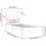  Okvir za krevet bijeli 90x190 cm jednokrevetni masivno drvo | shoptok.hr